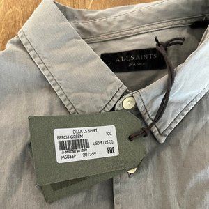 All Saints Dilla LS Shirt Beech Green XXL